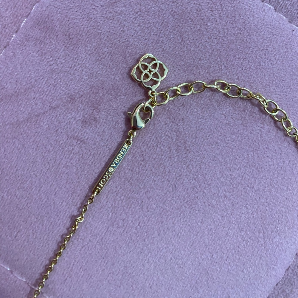 Kendra Scott Gold Pink Gemstone Necklace - Picture 5 of 8